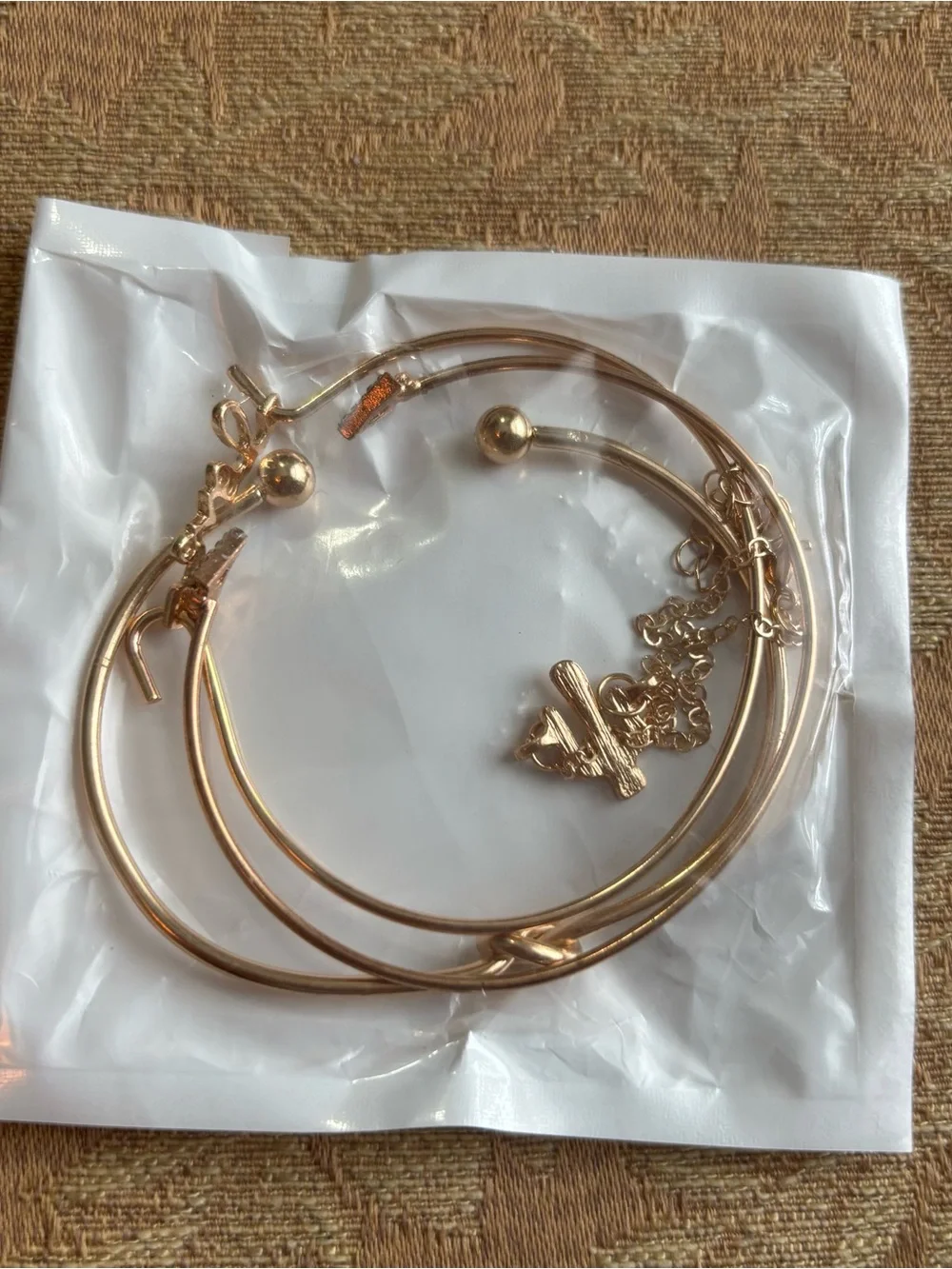 New 4 Pieces Gold Color Bracelet Set MultiLayer